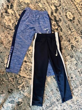 Nike Kids Jogger Bundle — Blue Heather & Black with White Stripe